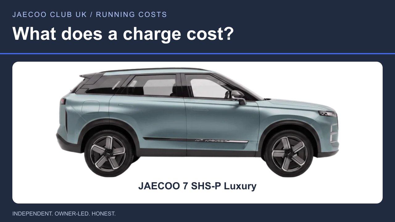 JAECOO 7 SHS-P Luxury — What does a charge cost?
