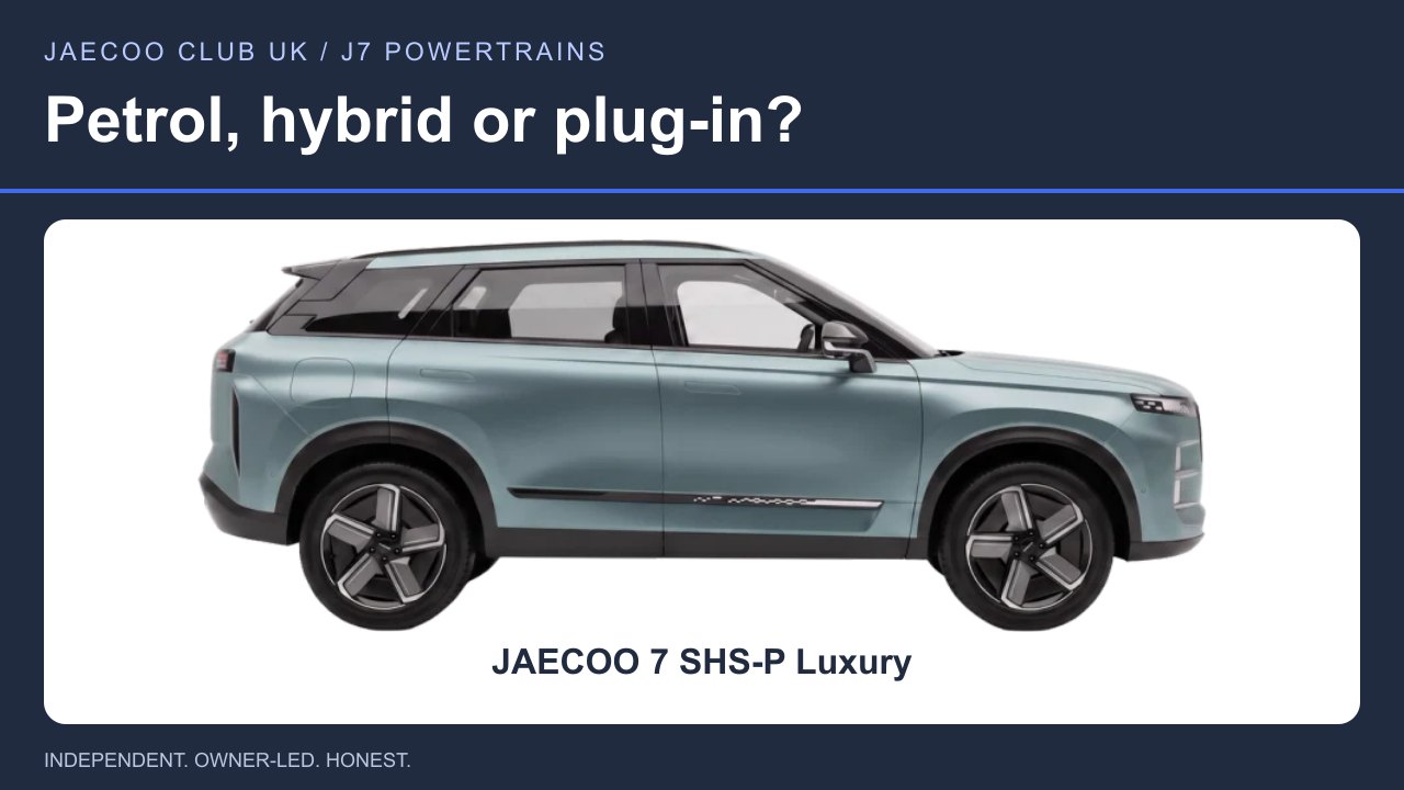 JAECOO 7 SHS-P Luxury — Petrol, hybrid or plug-in?