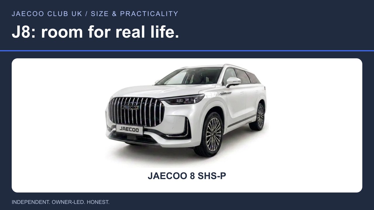 JAECOO 8 SHS-P — J8: room for real life.