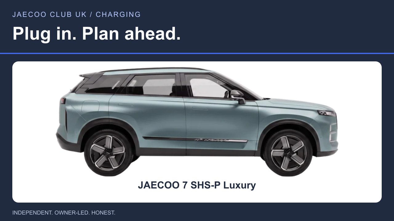 JAECOO 7 SHS-P Luxury — Plug in. Plan ahead.