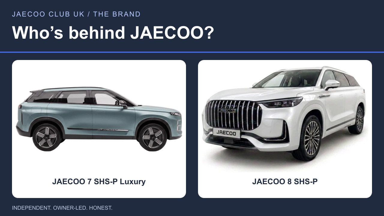 JAECOO 7 SHS-P Luxury and JAECOO 8 SHS-P — Who’s behind JAECOO?