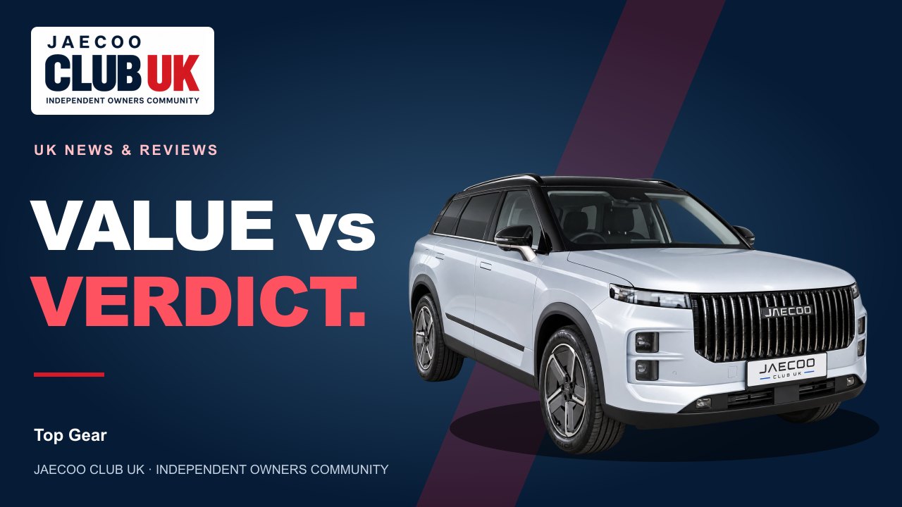 JAECOO Club UK editorial illustration: VALUE vs VERDICT